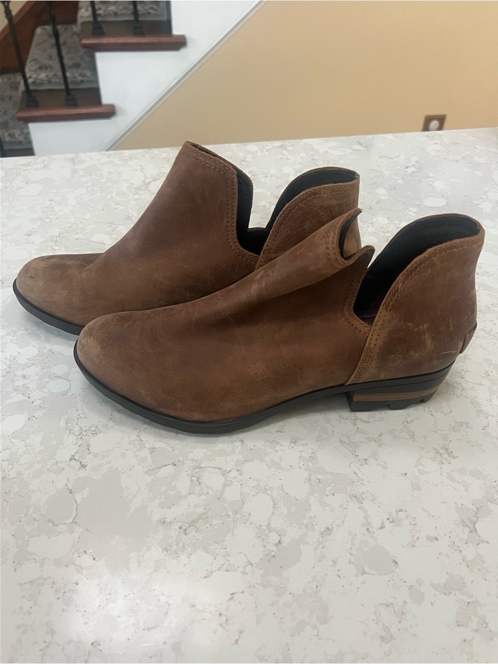 Sorel Brown Leather Ankle Booties
